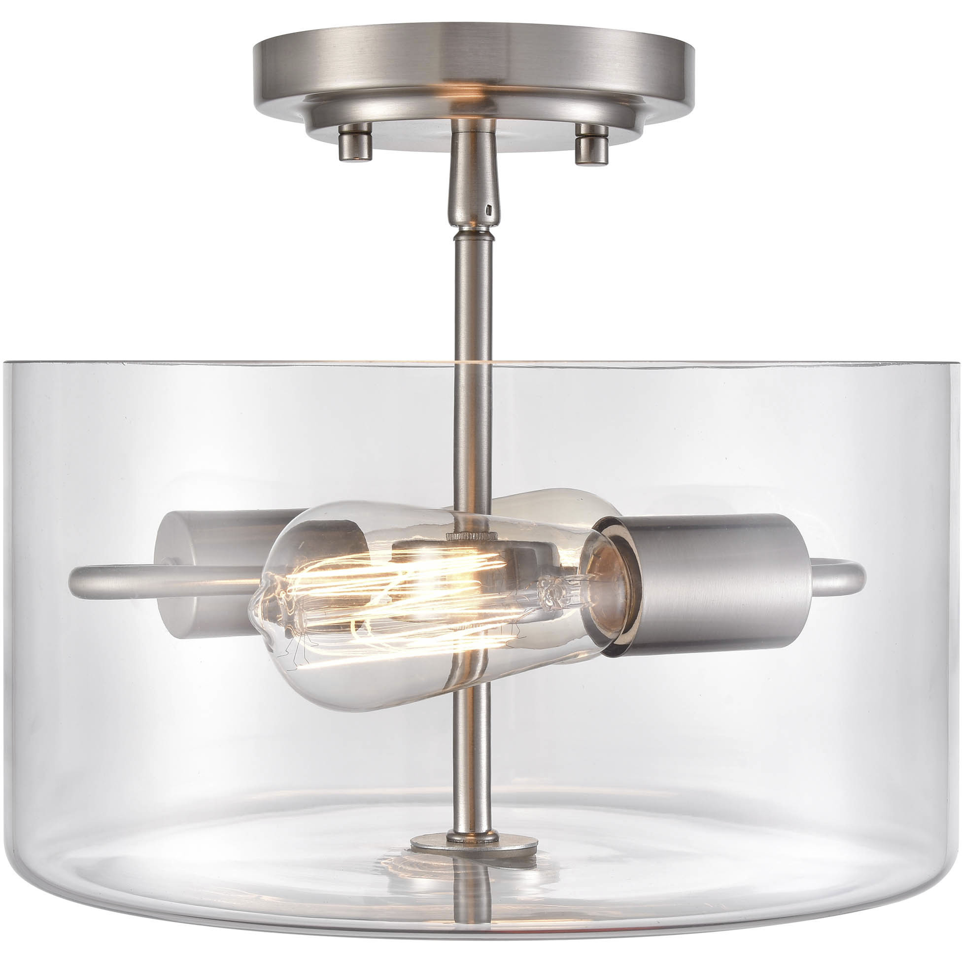 Verlana 2 Light 11 inch Brushed Nickel Semi-Flush Mount Ceiling Light